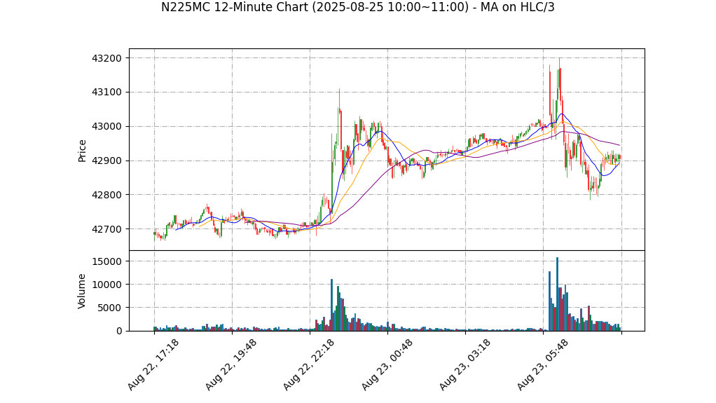 N225MC期货技术分析 – 2025-08-25 10:00~11:00